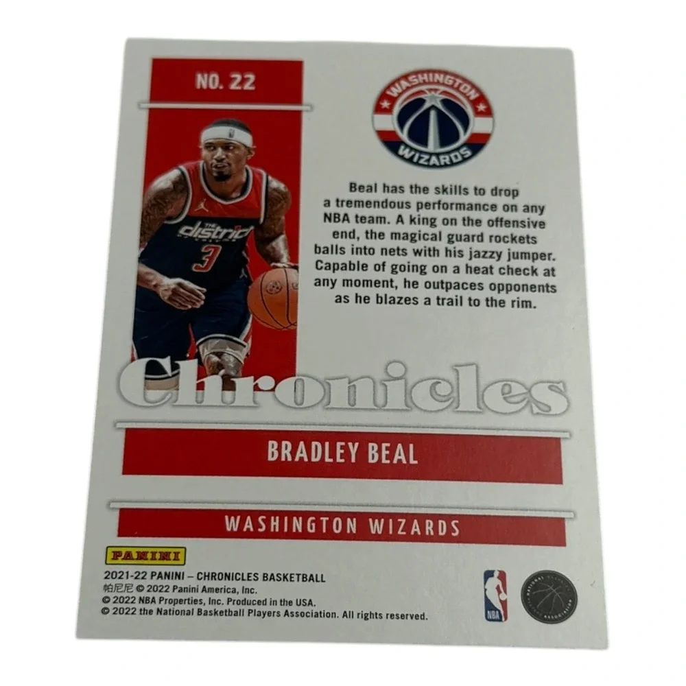 2021-22 Panini Chronicles Bradley Beal #22 Washington Wizards Basketball Card
